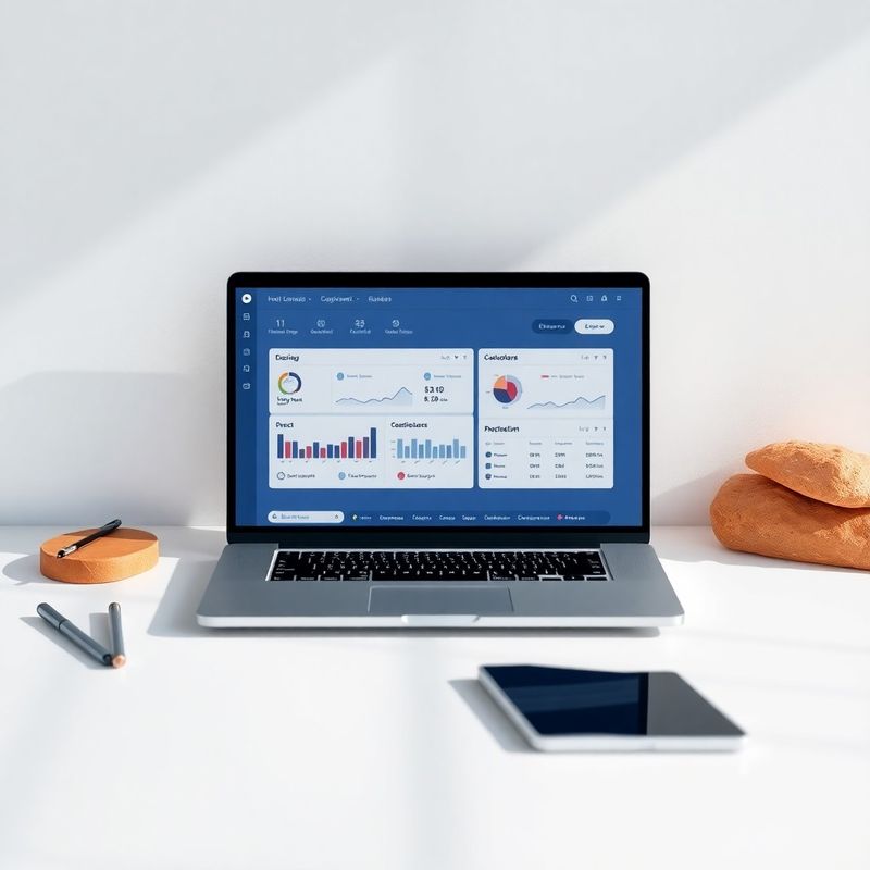 Openfieldq nadzorna ploča prikazana na laptopu